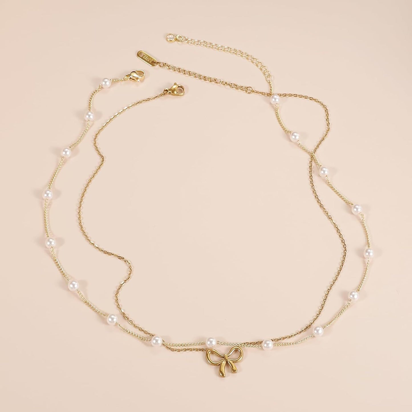 Simple Pearl Double Layer Choker