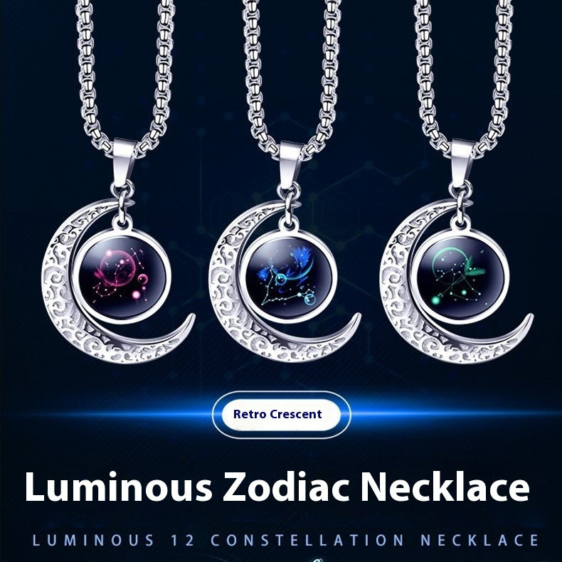 Luminous Zodiac Moon Necklace