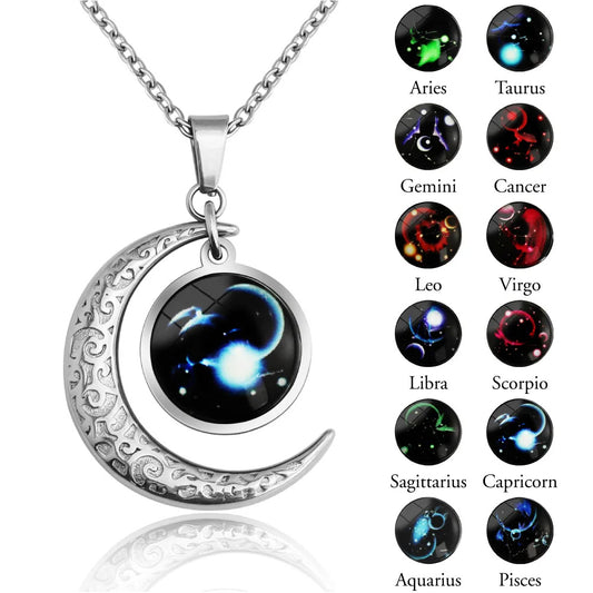 Luminous Zodiac Moon Necklace