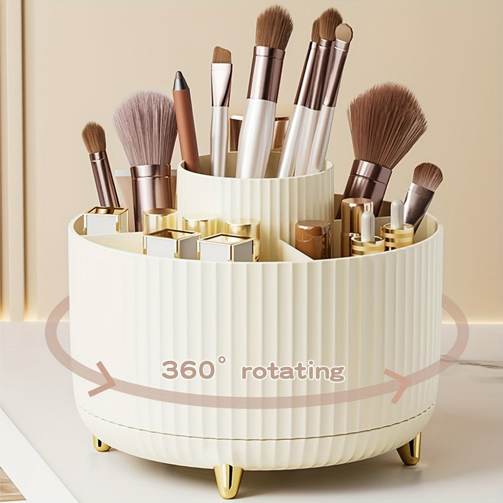 5-Compartment 360° Rotating Makeup Organizer