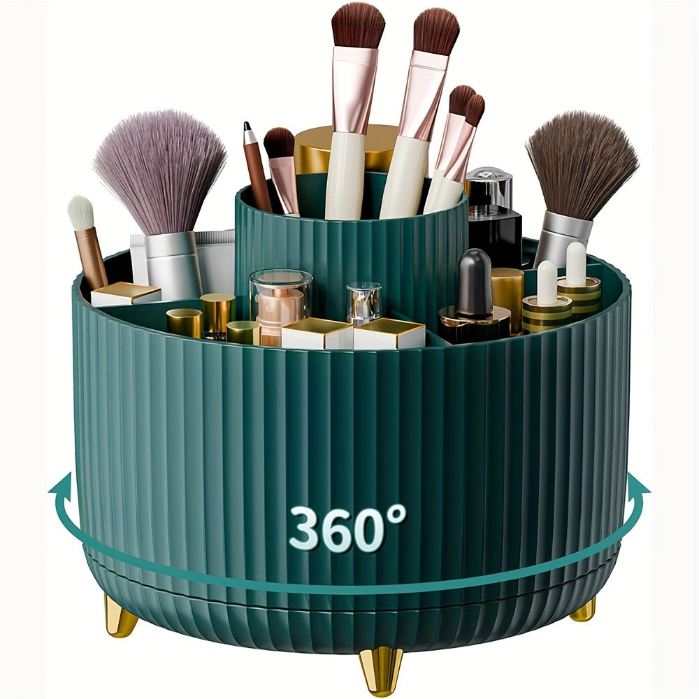 5-Compartment 360° Rotating Makeup Organizer