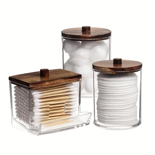 3pcs Swabs Holder Bathroom Container