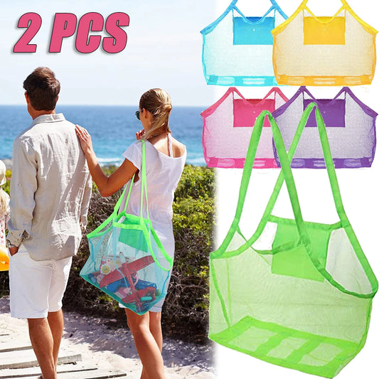 2 PCS Mesh Beach Storage Bag