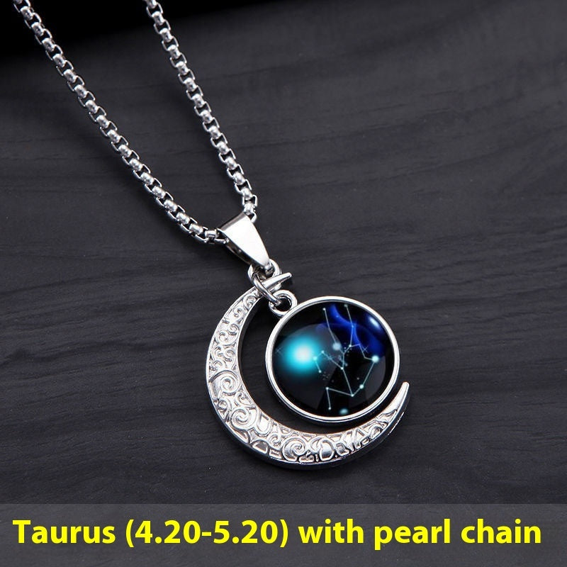 Luminous Zodiac Moon Necklace