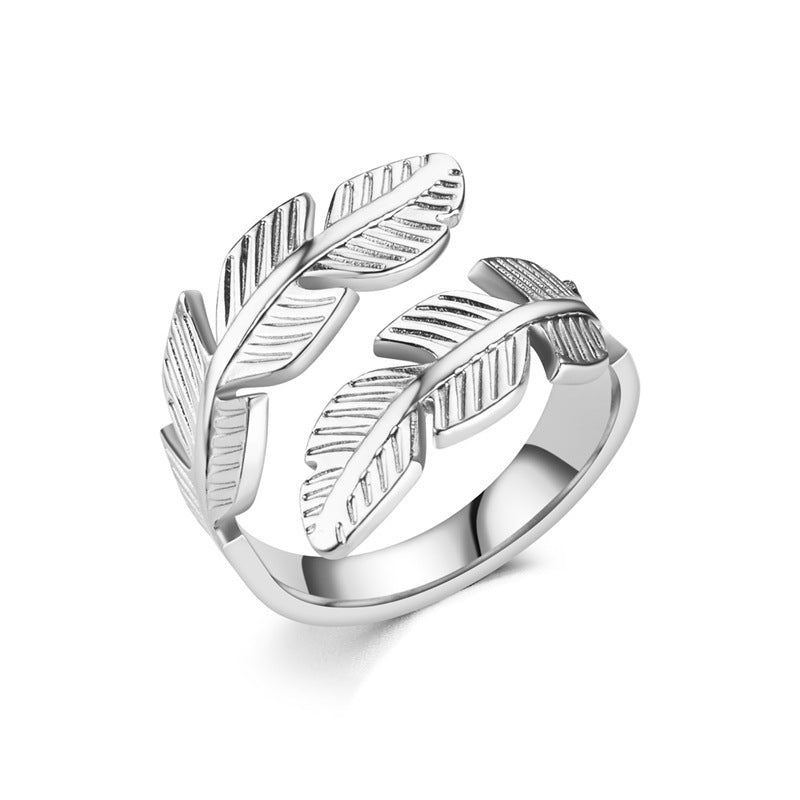 Feather Ring Open Titanium