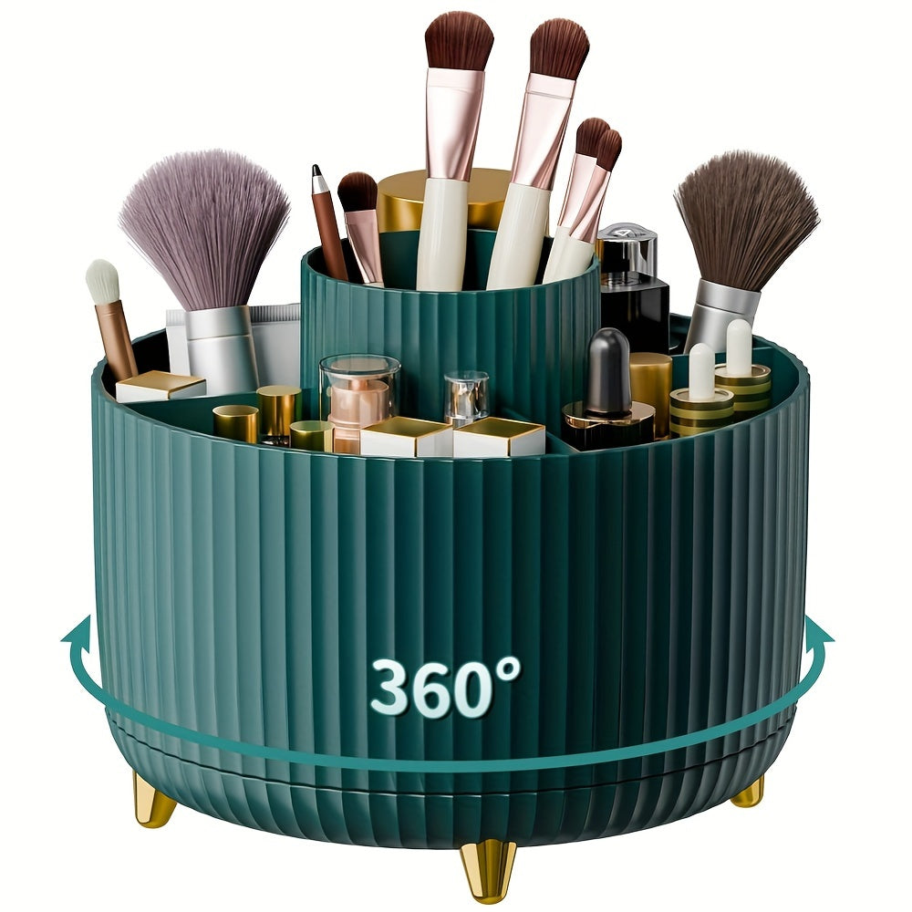 5-Compartment 360° Rotating Makeup Organizer